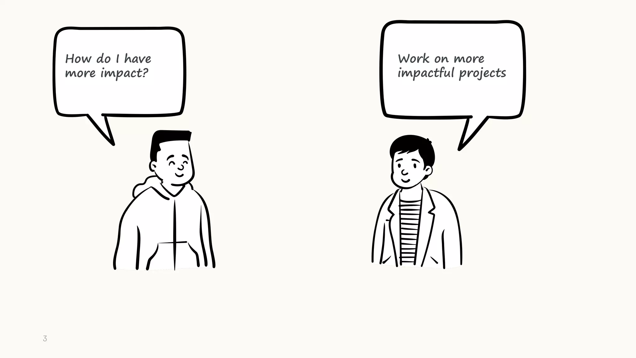How do I have
more impact?
Work on more
impactful projects
3
 