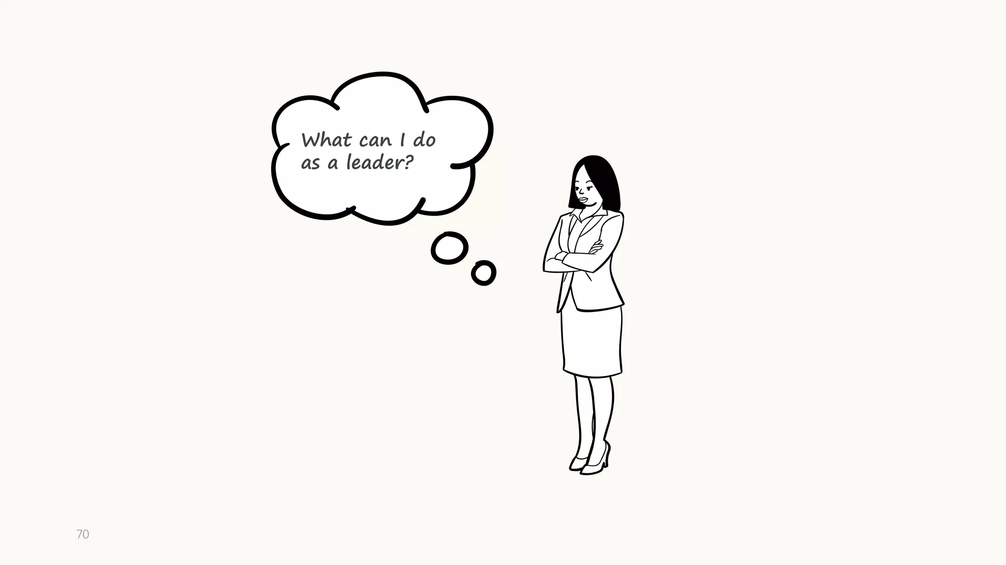 70
What can I do
as a leader?
 