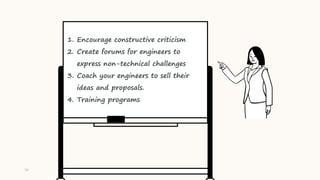 79
1. Encourage constructive criticism
2. Create forums for engineers to
express non-technical challenges
3. Coach your en...