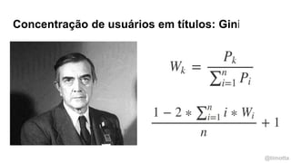 @timotta
Concentração de usuários em títulos: Gini
 