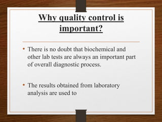 Quality Control in Pathological Laboratory | PPTX