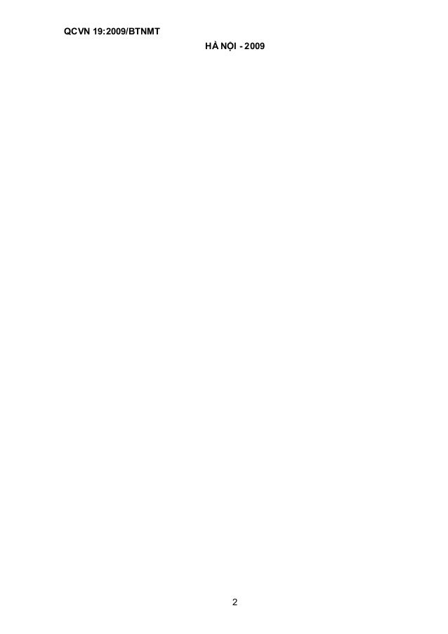 Qcvn 19 2009 Btnmt Khi Thải Cong Nghiệp đối Với Bụi Va Cac Chất Vo Cơ