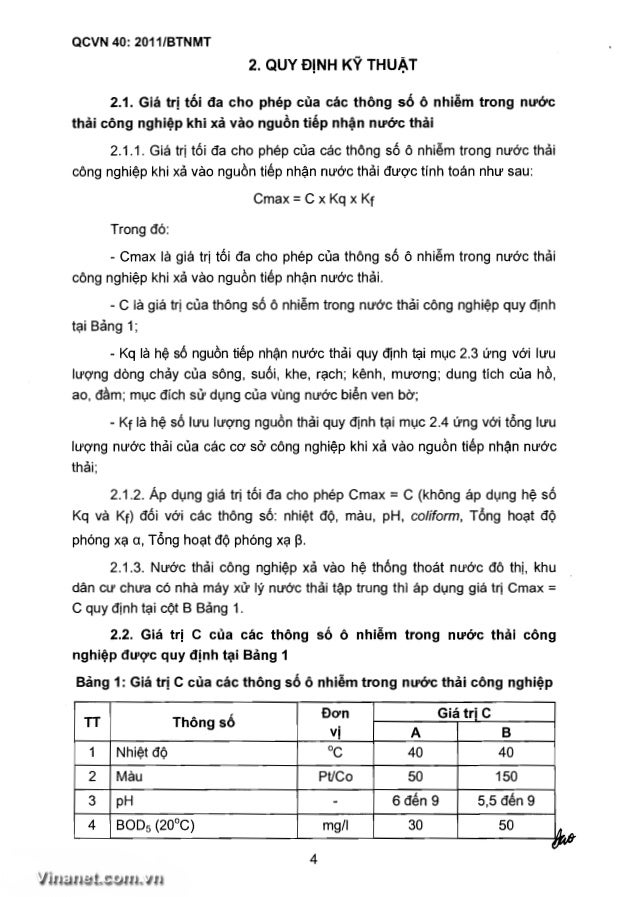 Qcvn 40 2011-btnmt nuoc thai cong nghiep (thay the qcvn 24-2009)