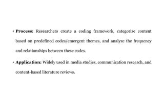Types/Approaches of Qualitative data analysis | PPTX