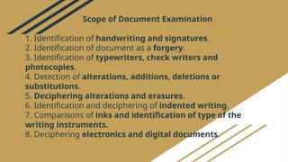 QUESTIONED DOCUMENT EXAMINATION......... | PPTX
