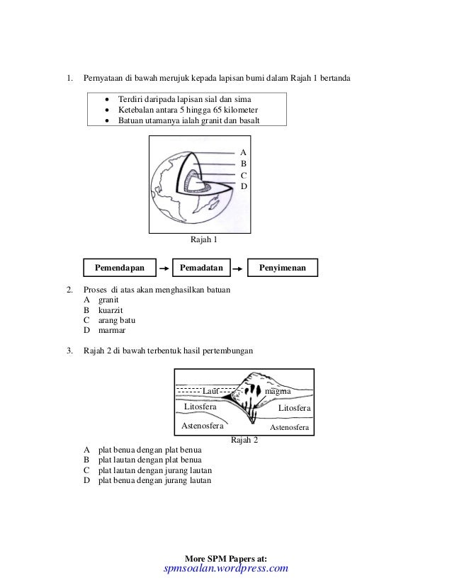 Soalan Objektif Geografi Spm - Tersoal q