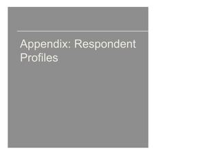 Appendix: Respondent
Profiles
 