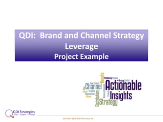 COPYRIGHT 2015 QDI STRATEGIES, INC.
QDI: Brand and Channel Strategy
Leverage
Project Example
 