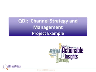 COPYRIGHT 2015 QDI STRATEGIES, INC.
QDI: Channel Strategy and
Management
Project Example
 