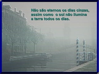 Não são eternos os dias cinzas, assim como  o sol não ilumina  a terra todos os dias. 