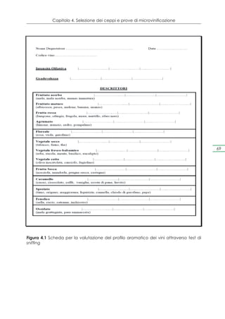 Capitolo 4. Selezione dei ceppi e prove di microvinificazione




                                                                                         69




Figura 4.1 Scheda per la valutazione del profilo aromatico dei vini attraverso test di
sniffing
 