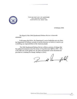 Quadrennial Defense Review Report iii
 