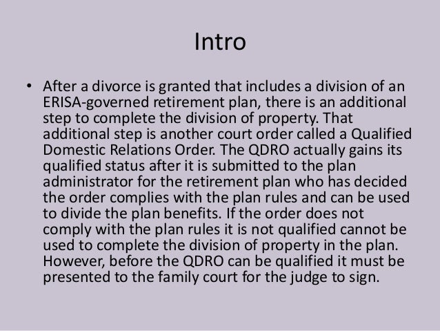 Qualified domestic relations order stock options