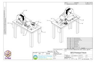 DRAWN BY: DATE: CHECKED BY: DATE:
P/N:
DESIGNED BY:
SCALE:
APPROVED BY: DATE:
DWG. No: REV.
COMPUTER
FILE LOC:
Q'TY/ASS'Y:
TITLE:
PROJ. NAME:
DATE:
MATERIAL:
UNLESS OTHERWISE SPECIFIED:
XX +/- .020
XXX +/- .005
XXXX +/- .0005
ANGLES +/- 3 DEG.
FRACTIONAL TOL: +/- 1/64
ALL DIM'S ARE IN INCHES
WEIGHT:
FINISH:
Ivan Rivas
James Robitaille
Rev. Description Date Init.
THISMATERIALISOPENSOURCEDBYTHEFIXTHEWORLDORGANIZATION.
THISDOCUMENTMAYBEOPENLYREPRODUCEDORTRANSFEREDWITHOUTLIMITOR
CONSENTOFTHEFIXTHEWORLDORGANIZATION.
C:FTW101MechA1018, QEG, Fixture, pg2.DFT
B-1-101-A1018
03.25.15
101 A1018
QEG Prototype Fixture
1 1 : 10 1
Rev. Description Date Init.
1 Updated Exciter Coil Design 03.25.15 IR
Page 2 of 2
1
2
3
4
5
6
7
8 8
9
10 A1027 1 Junction Box Assy
9 A1026 1 Capacitor Bank Assy
8 A1025 1 Circuit Breaker Box Assy
7 A1024 1 Fuse Box Assy
6 A1000 1 QEG Core Assy
5 A1023 1 Motor Assy
4 A1022 1 Exciter Assy
3 A1021 1 Switch Box Assy
2 A1020 1 Variac Assy
1 A1019 1 Wood Bench Assy
# P/N Qty Description
 