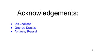 Acknowledgements:
● Ian Jackson
● George Dunlap
● Anthony Perard
2
 