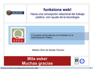 II Congreso de Excelencia en la Gestión en la Administración Pública  funkziona web! Hacia una concepción relacional del t...