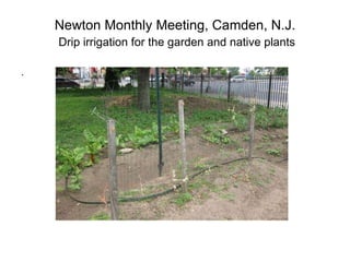 Newton Monthly Meeting, Camden, N.J.   Drip irrigation for the garden and native plants . 