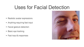 OpenBCI
• Open source hardware & software
• Bluetooth, Arduino, EEG
• 8 wet Electrodes per board (daisy chainable)
• Full open EEG & BCI platform
• SDK provides EEG data
• www.openbci.com starting at $449
• No iOS or Android yet
 