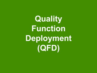 Quality
Function
Deployment
(QFD)
 
