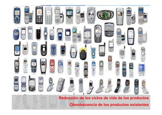 Reducción de los ciclos de vida de los productos
     Obsolescencia de los productos existentes
 
