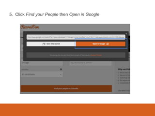 5. Click Find your People then Open in Google
 