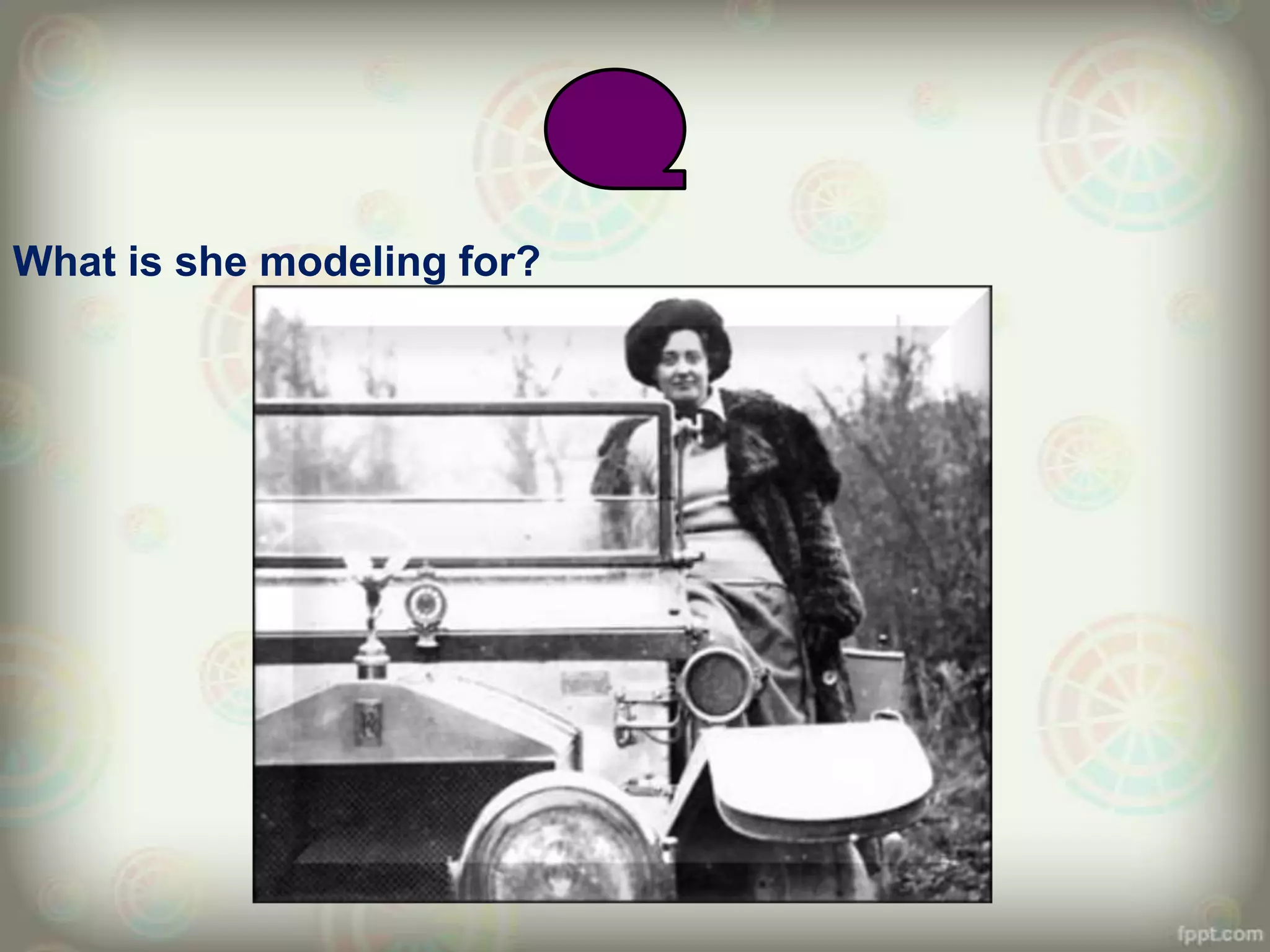 What is she modeling for?
 