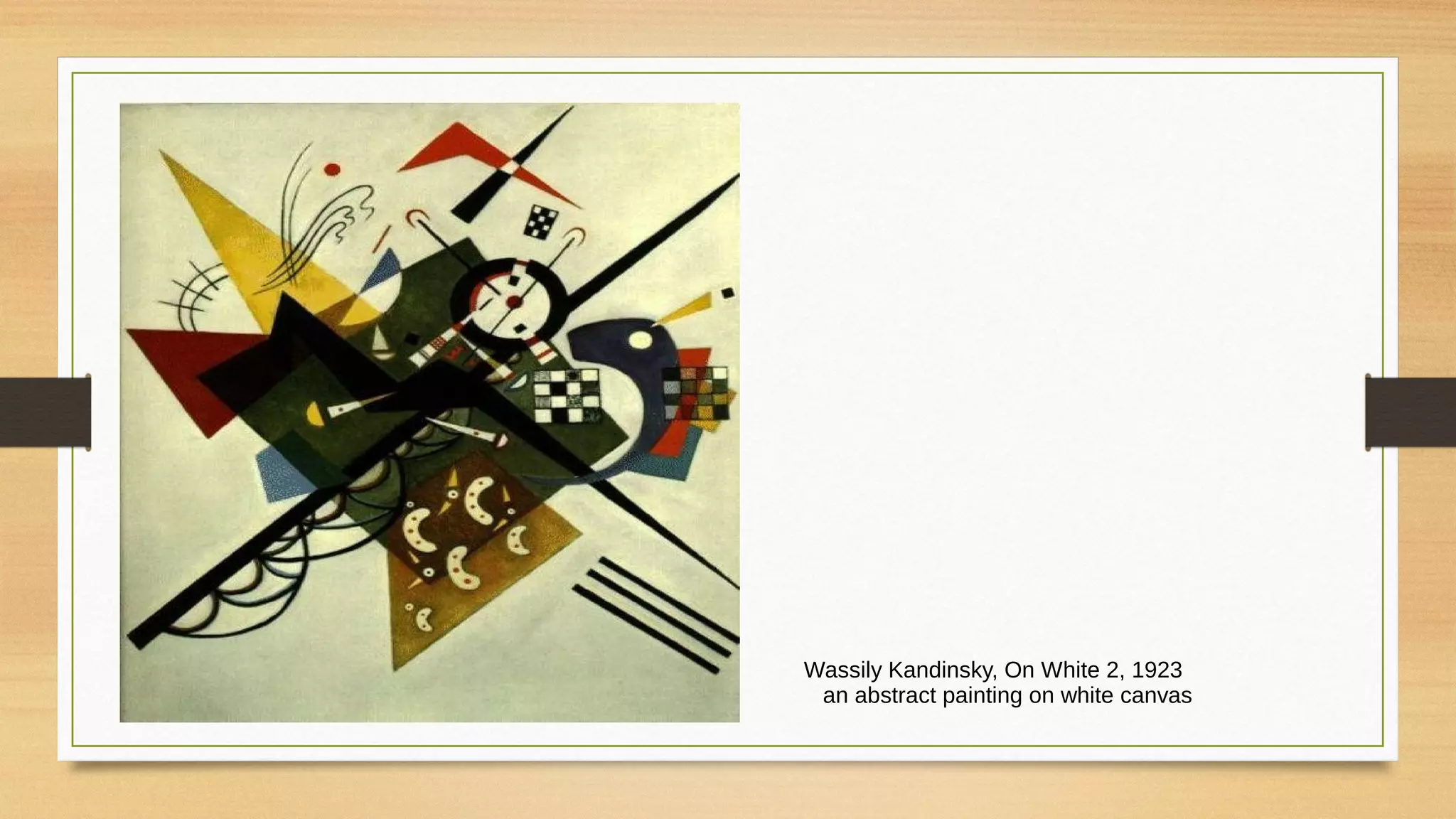 Wassily Kandinsky, On White 2, 1923
an abstract painting on white canvas
 