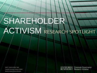 Shareholder Activism | PPT