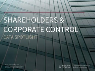 Shareholders & Corporate Control: Data | PDF