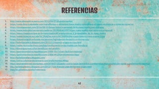 REFERENCIAS
43
1. http://www.elpanaderocasero.com/2012/04/27/el-prefermento/
2. https://www.directoalpaladar.com/ingredientes-y-alimentos/masa-madre-natural-que-es-como-se-elabora-y-como-se-conserva
3. https://esnobgourmet.com/2016/08/22/breve-historia-personal-de-la-masa-madre-pan-y-magia/
4. https://www.hola.com/cocina/noticiaslibros/20190404139974/pan-masa-madre-mas-sano-rico-artesanal/
5. https://www.chapela.es/que-es-la-masa-madre/#Caracteristicas_y_propiedades_de_la_masa_madre
6. https://www.fatsecret.es/calor%C3%ADas-nutrici%C3%B3n/the-rustik-bakery/masa-madre/100g
7. https://kaizerezequiel.webnode.mx/apuntes/ingredientes/levadura-prefermentos/
8. http://lachefpanadera.blogspot.com/2012/11/esponja-origen-europa.html
9. https://www.recetasdesbieta.com/biga-prefermento-masa-madre-con-levadura/
10. http://elmobilgourmet.cl/los-beneficios-del-poolish/
11. https://gastronomiaycia.republica.com/2008/10/15/pan-facil-con-esponja/
12. https://gastronomiaycia.republica.com/2008/04/29/prefermentos-biga/
13. http://lachefpanadera.blogspot.com/
14. https://www.cubaneandoconmario.com/prefermentos/#Biga
15. https://cocinandoenred.wordpress.com/2018/07/25/parte-i-como-hacer-fermentos-y-prefermetos-biga-poolish-pie-rapido-y-prefermento-esponja/
16. http://lachefpanadera.blogspot.com/2012/11/pie-frances-pate-fermentee-origen.html
17. https://es.wikipedia.org/wiki/Prefermento
 