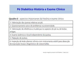 Pé Diabético História e Exame Clínico
 