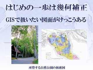 GISで扱いたい図面がけっこうある
所管する自然公園の林班図
 
