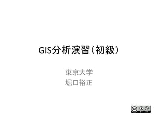 GIS分析演習（初級）
東京大学
堀口裕正
 
