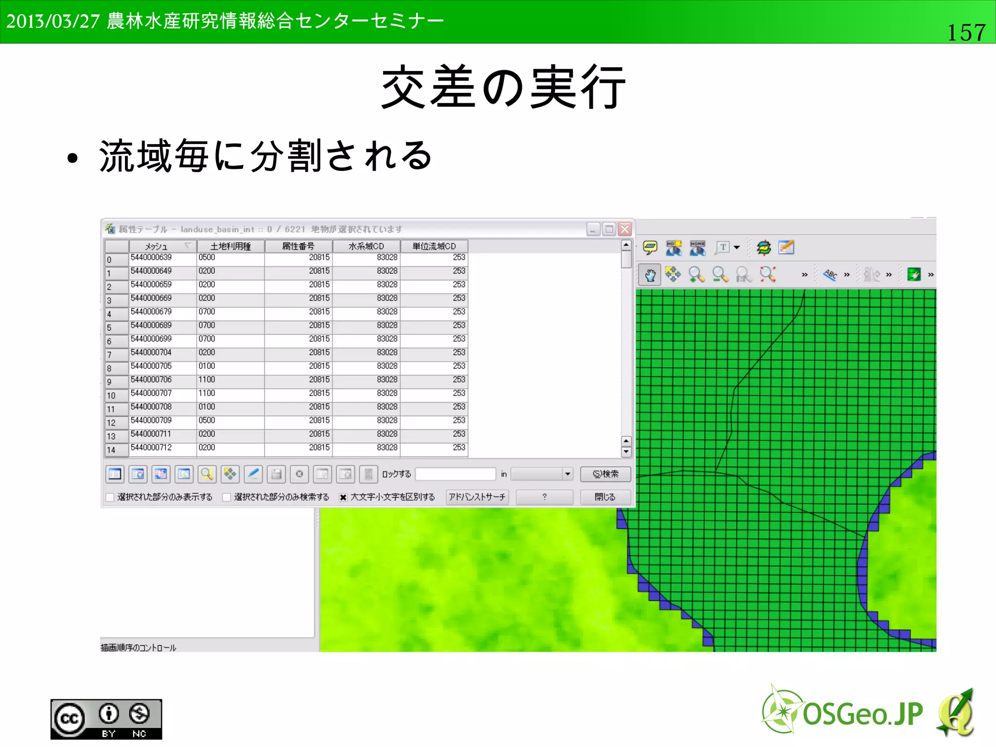 　OSGeo財団日本支部 QGISセミナー中級157 
Pythonによるバッチ処理 
● gcs2utm.txtの処理内容（3） 
● forループ内で文字列処理 
（出力ファイルとレイヤー名） 
● 出力ファイル名の表示 
out_file=file.replace(".shp", "_utm.shp") 
layer_name=os.path.basename(file).replace(".shp", "") 
print("Output: "+ out_file) 
 