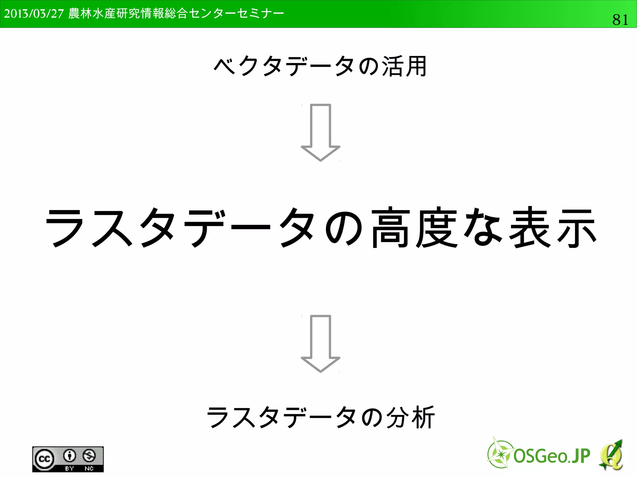 2014/09/02 農林水産研究情報総合センター QGIS中級81 
 
