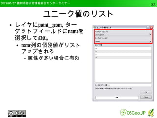 　OSGeo財団日本支部 QGISセミナー中級33 
起動方法 
● OSGeo4W Shellをダブルクリック 
● 「qgis」と入力してエンターすれば起動 
 
