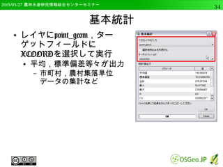 　OSGeo財団日本支部 QGISセミナー中級34 
起動方法 
● GUIはスタンドアローン版と変わりません 
 