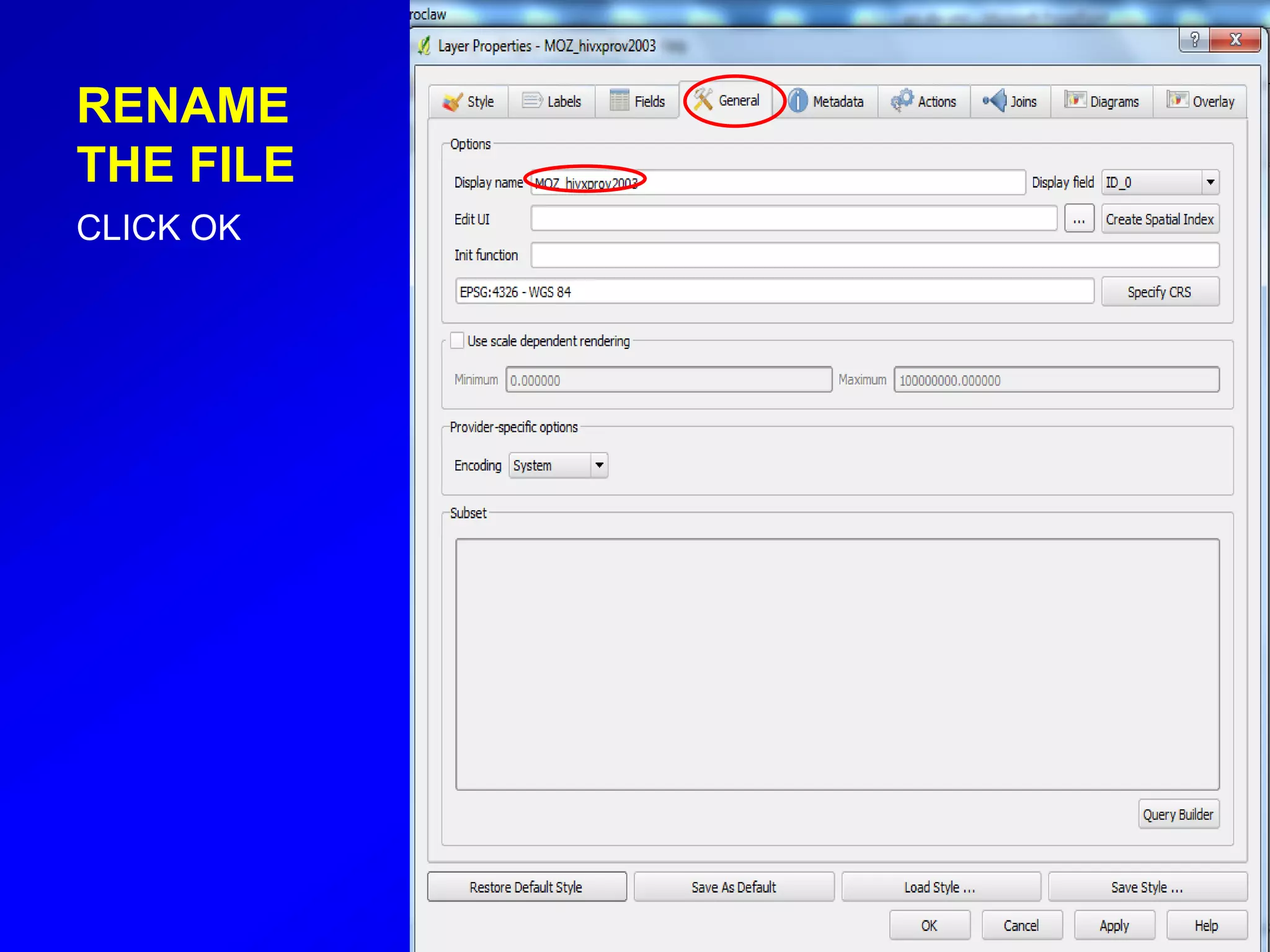 RENAME
THE FILE
CLICK OK
 