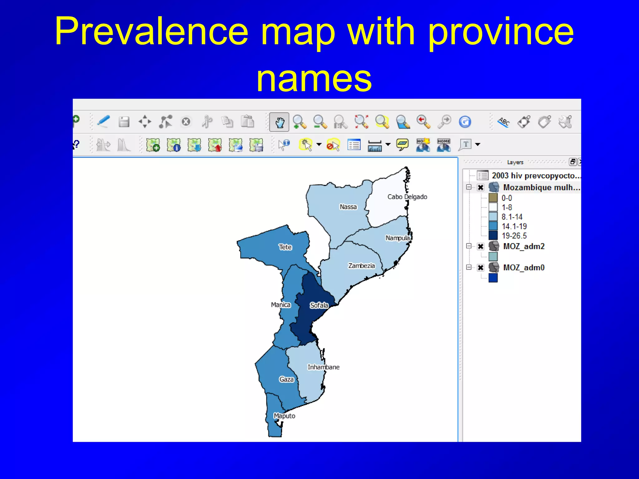 Prevalence map with province
names
 