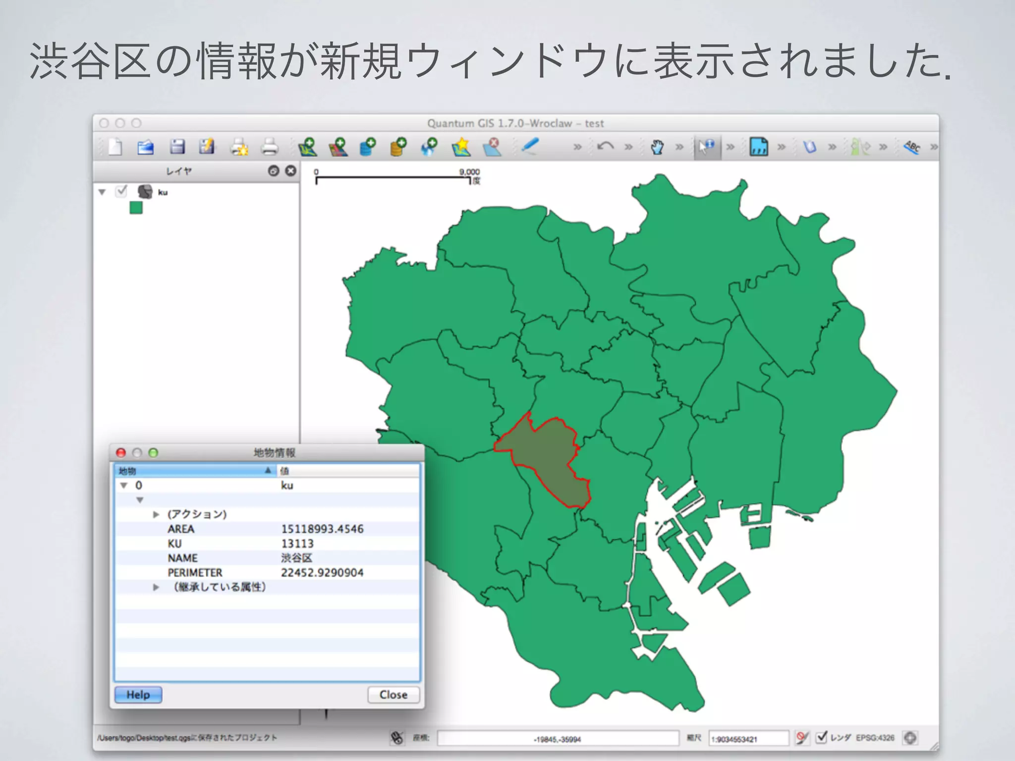 渋谷区の情報が新規ウィンドウに表示されました．
 