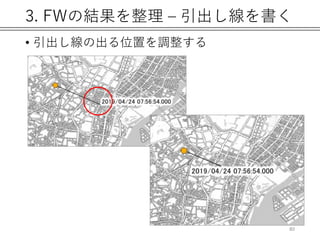 3. FWの結果を整理 – 引出し線を書く
• 引出し線の出る位置を調整する
80
 