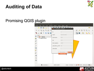 @astuntech
Auditing of Data
Promising QGIS plugin
 