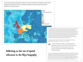 Reflecting on the use of spatial
references in the Rhys biography
 