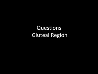 Questions
Gluteal Region
 