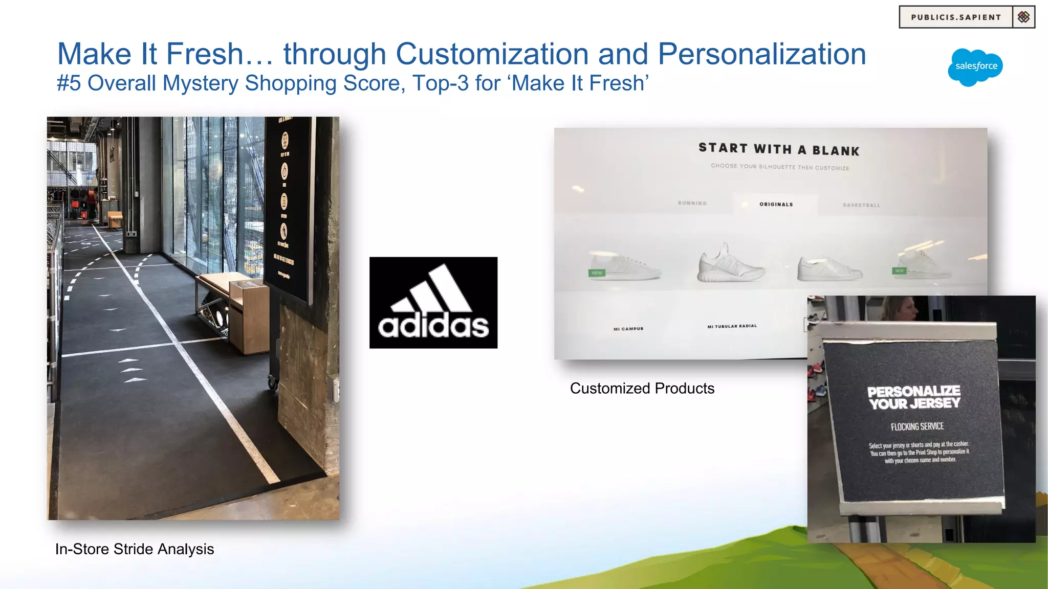 Make It Fresh… through Customization and Personalization
#5 Overall Mystery Shopping Score, Top-3 for ‘Make It Fresh’
Customized Products
In-Store Stride Analysis
 