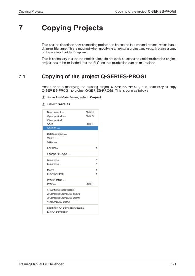 Mitsubishi gx developer