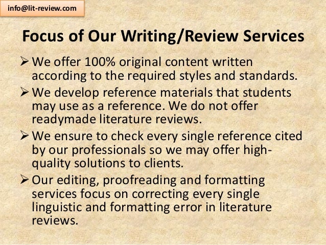 literature review editing service