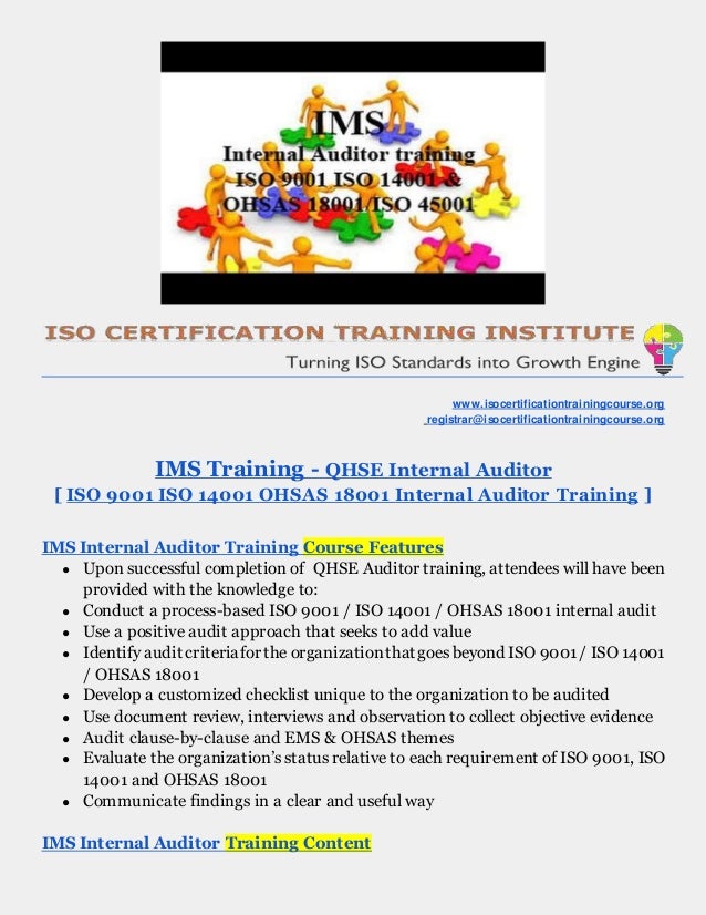 QHSE | QHSE Training | ISO 9001 ISO 14001 OHSAS 18001 Auditor Training