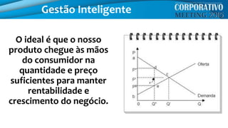O ideal é que o nosso
produto chegue às mãos
do consumidor na
quantidade e preço
suficientes para manter
rentabilidade e
crescimento do negócio.
Gestão Inteligente
 