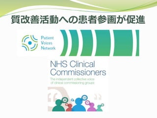 質改善活動への患者参画が促進
 